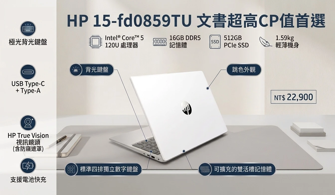 HP Laptop 15-fd0859TU 新世代辦公必備