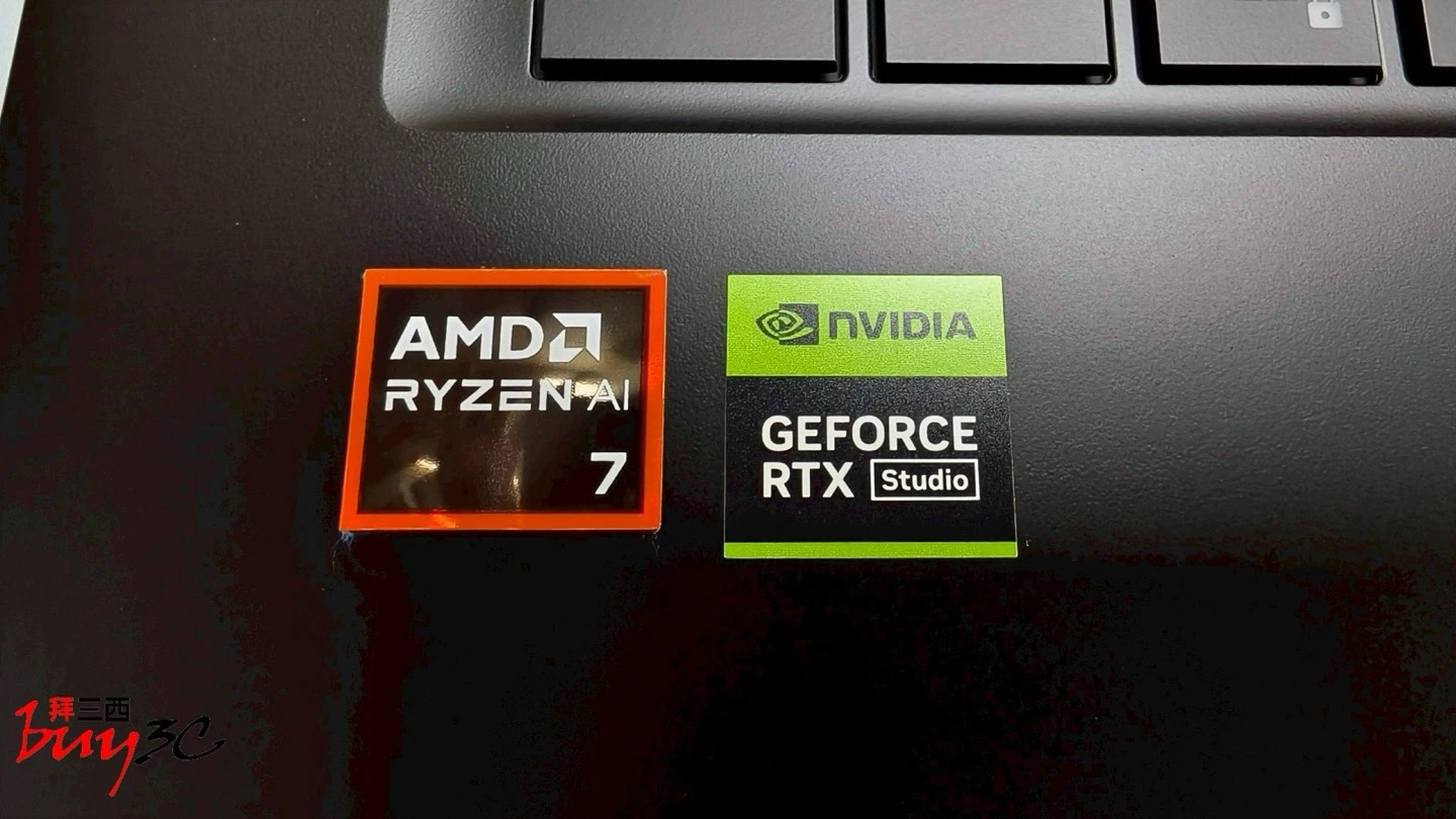 AERO X16 AMD Ryzen AI 7 與 GeForce RTX Studio 貼紙